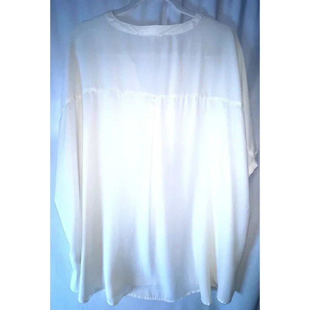 Maurice’s Shirt Short Sleeve 1/4 Zip Ivory Pull Over Women’s Size 4X - Picture 6 of 8
